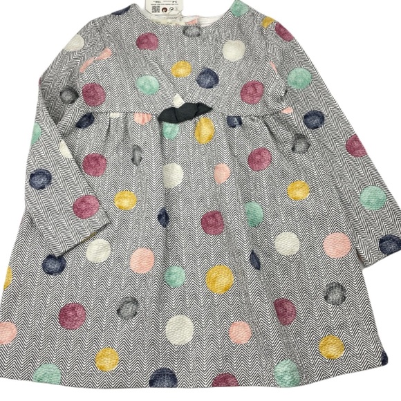 Zara | Multicolor Chevron Long Sleeve Dress | 18-24M - Picture 1 of 7